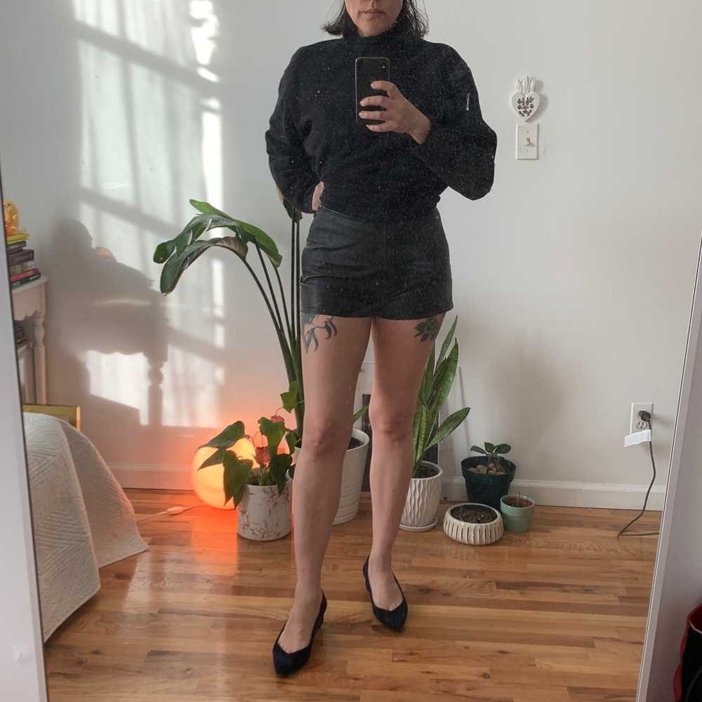 Leather shorts